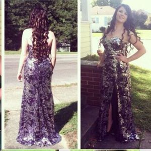 PartyTime Purple & Jeweled Prom Homecoming Dress 8
